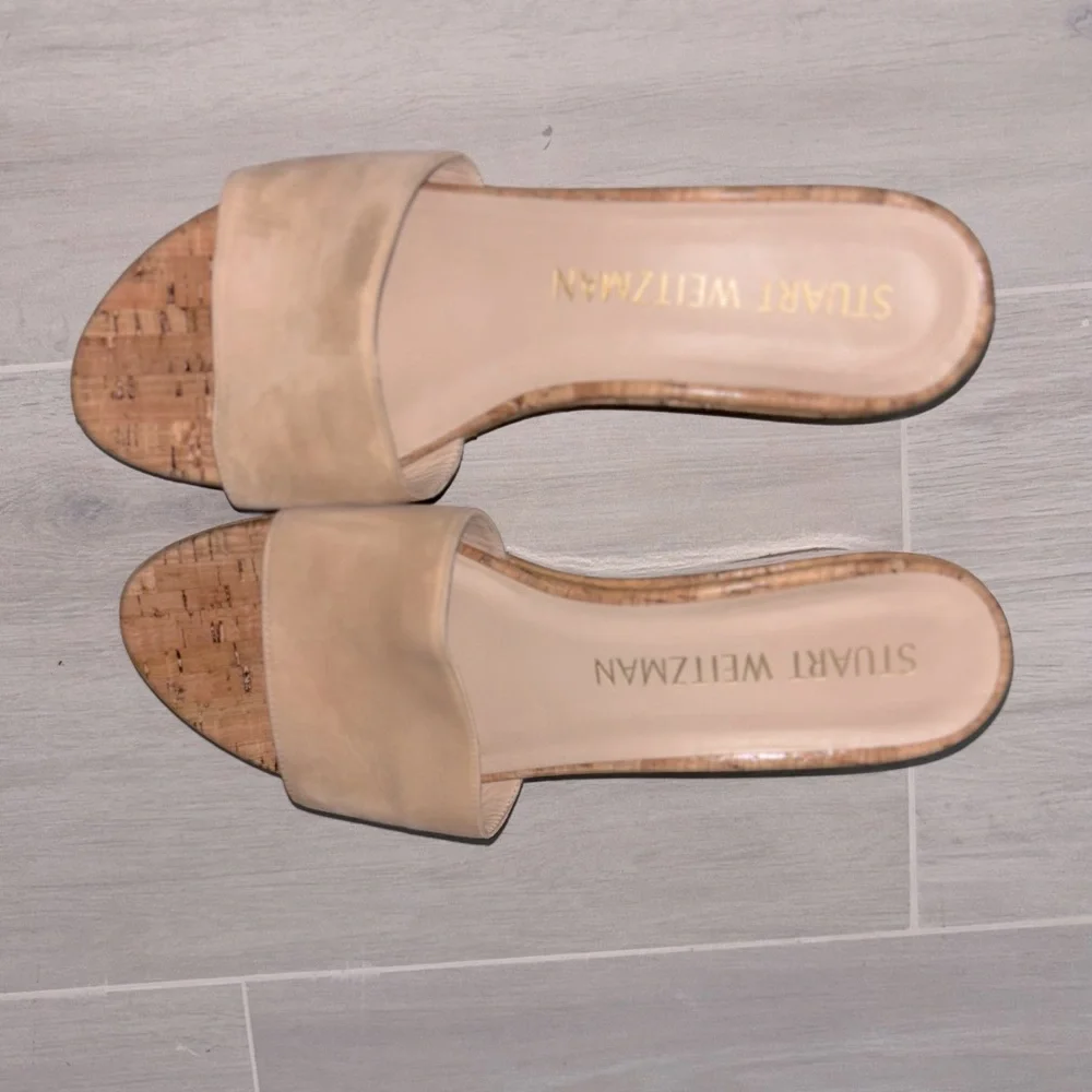 STUART WEITZMAN Summer Suede Wedge Sandals In Neutral Size US 9.5 $ 375